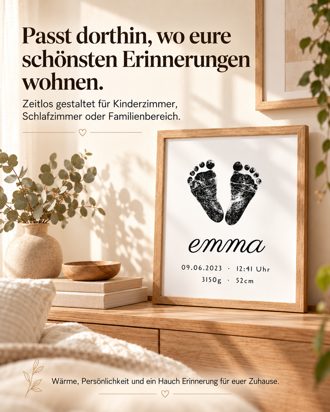 Personalisiertes Geburtsposter - Baby Fußabdruck