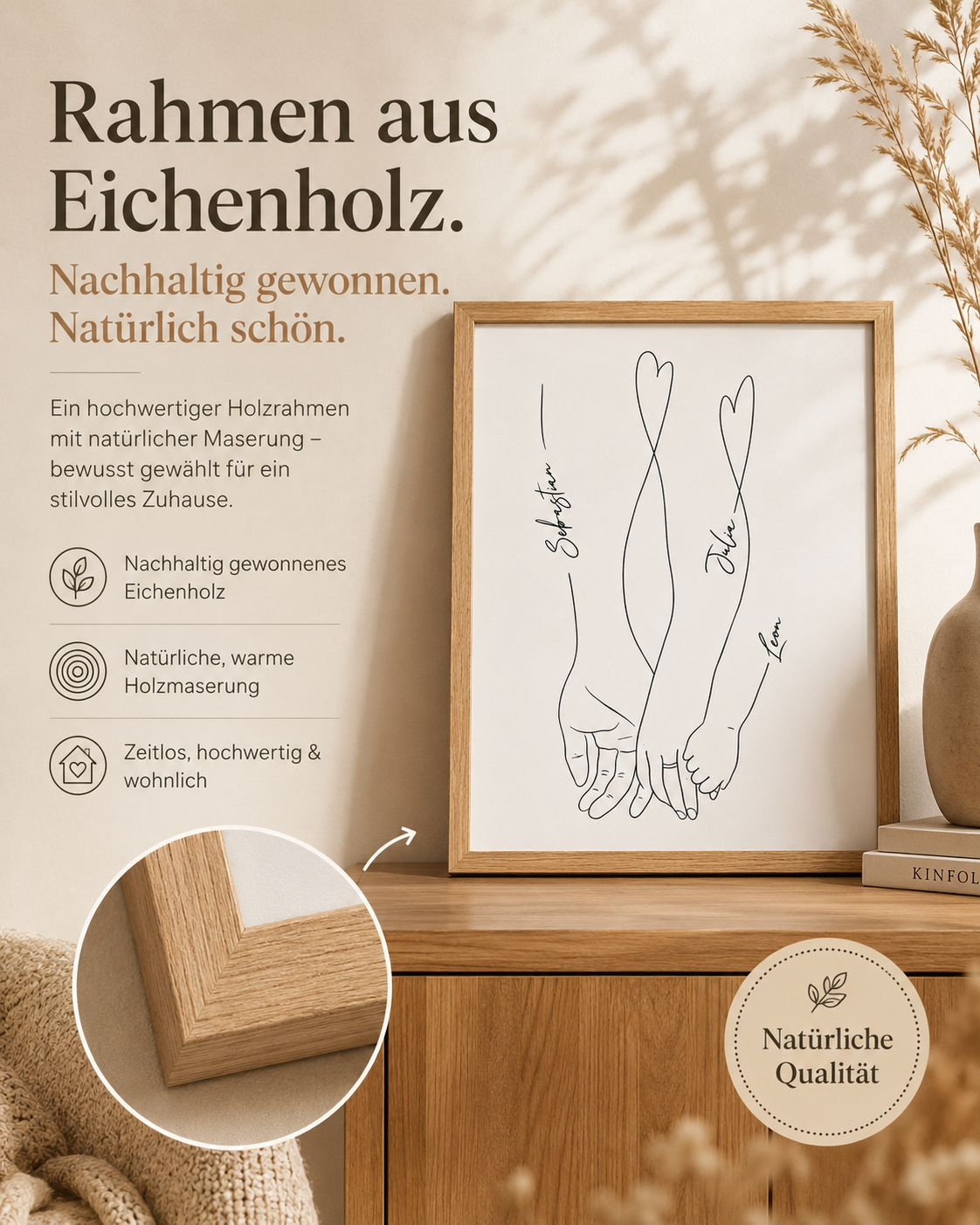 "Familienliebe" Personalisiertes Line Art Poster