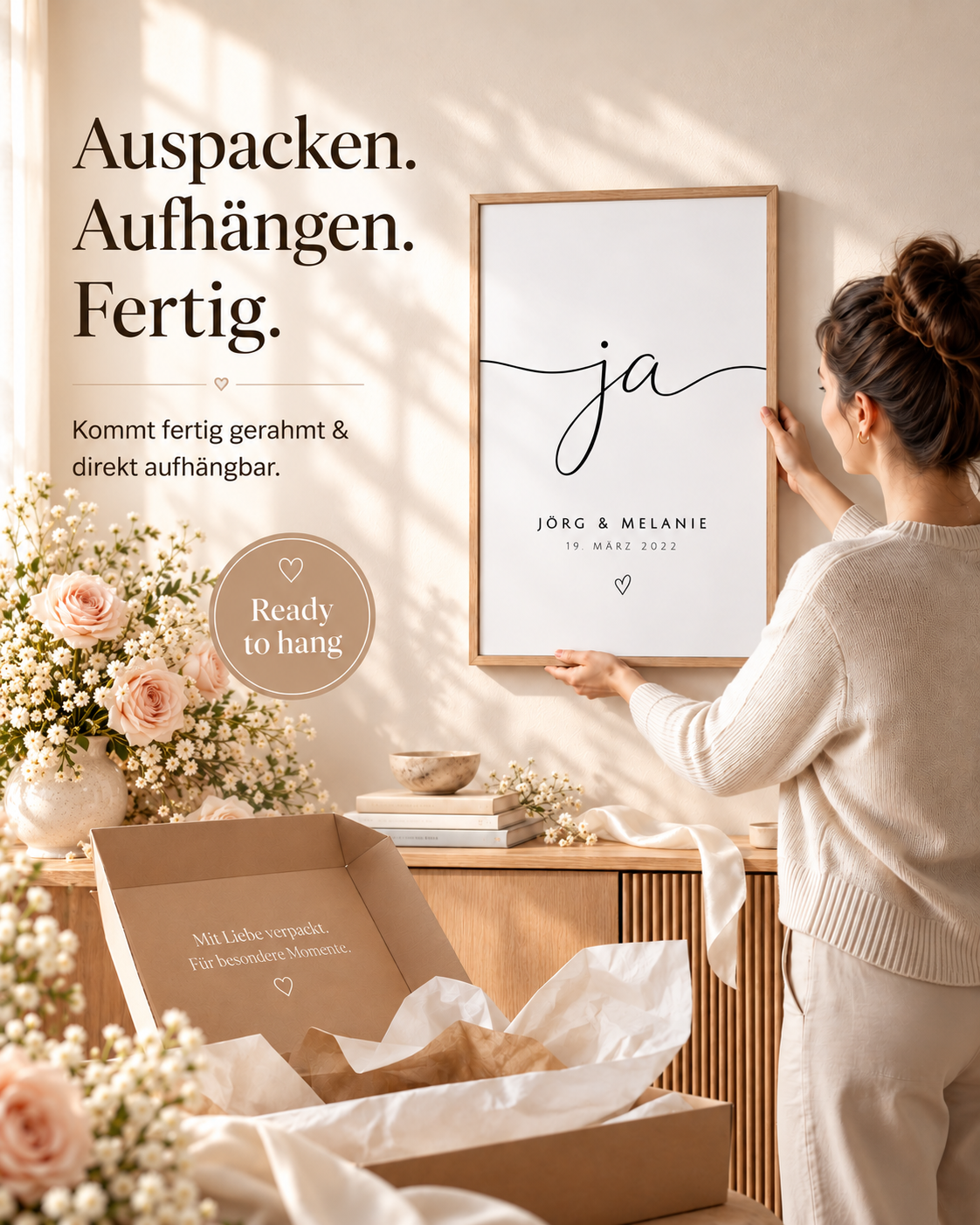 Personalisiertes Hochzeitsposter - Ja, für immer