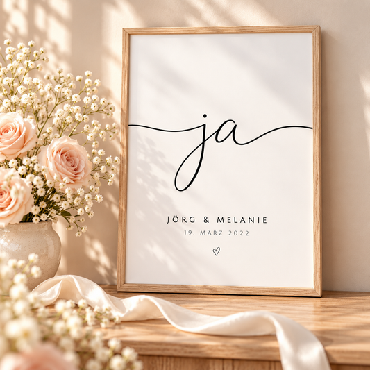 Personalisiertes Hochzeitsposter - Ja, für immer
