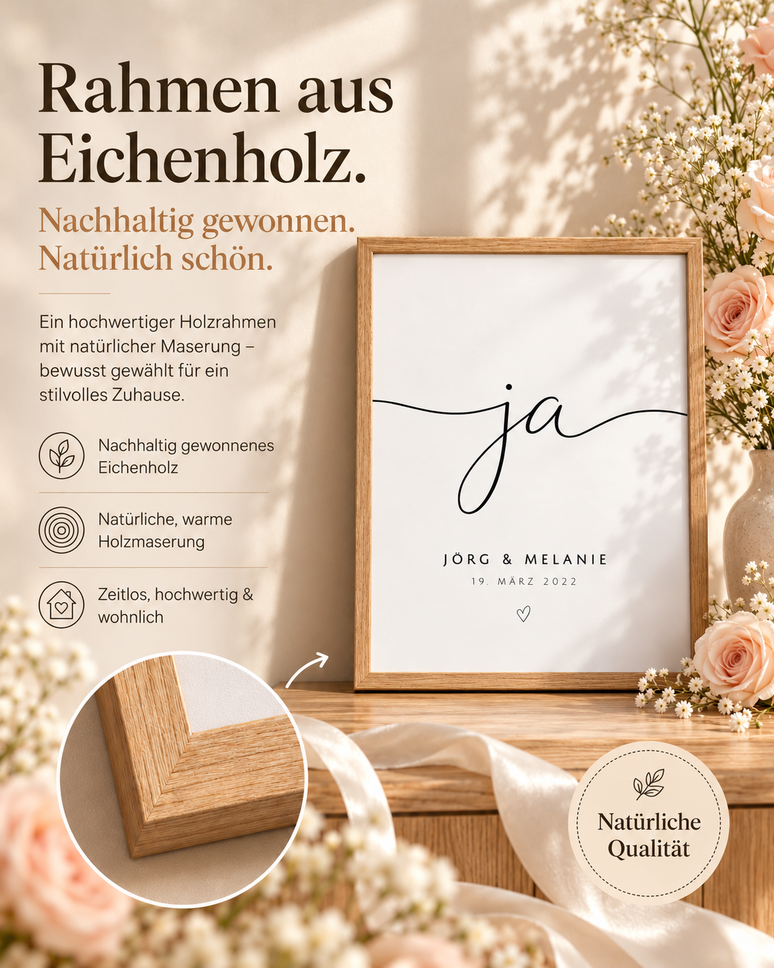 Personalisiertes Hochzeitsposter - Ja, für immer