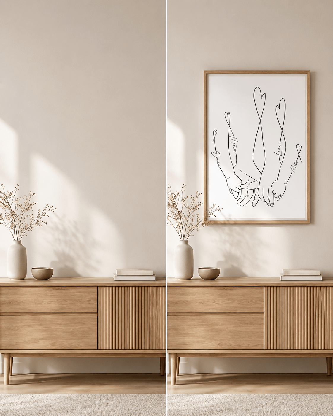 "Familienliebe" Personalisiertes Line Art Poster - UnikWerk - Poster