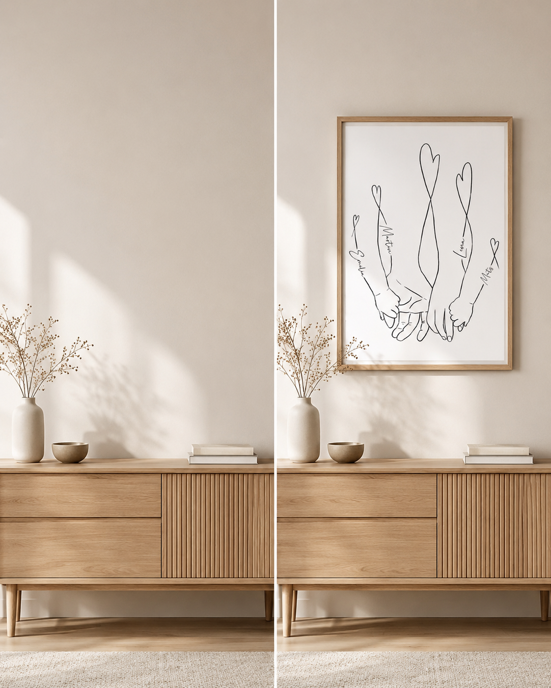 "Familienliebe" Personalisiertes Line Art Poster